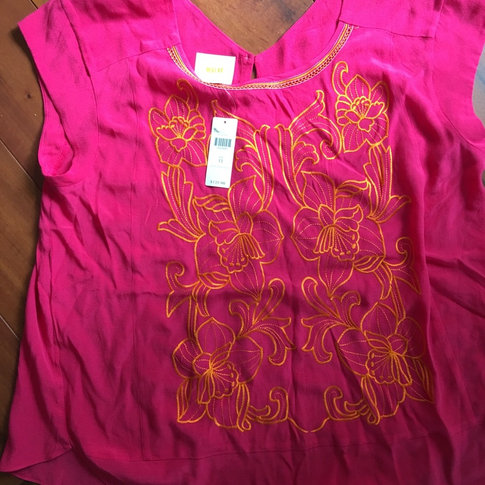 NWT Anthropologie Maeve embroidered top sz 12
